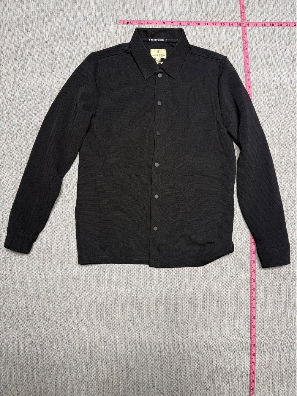 Scott James Black Button-Up Long Sleeve Shirt Size Small